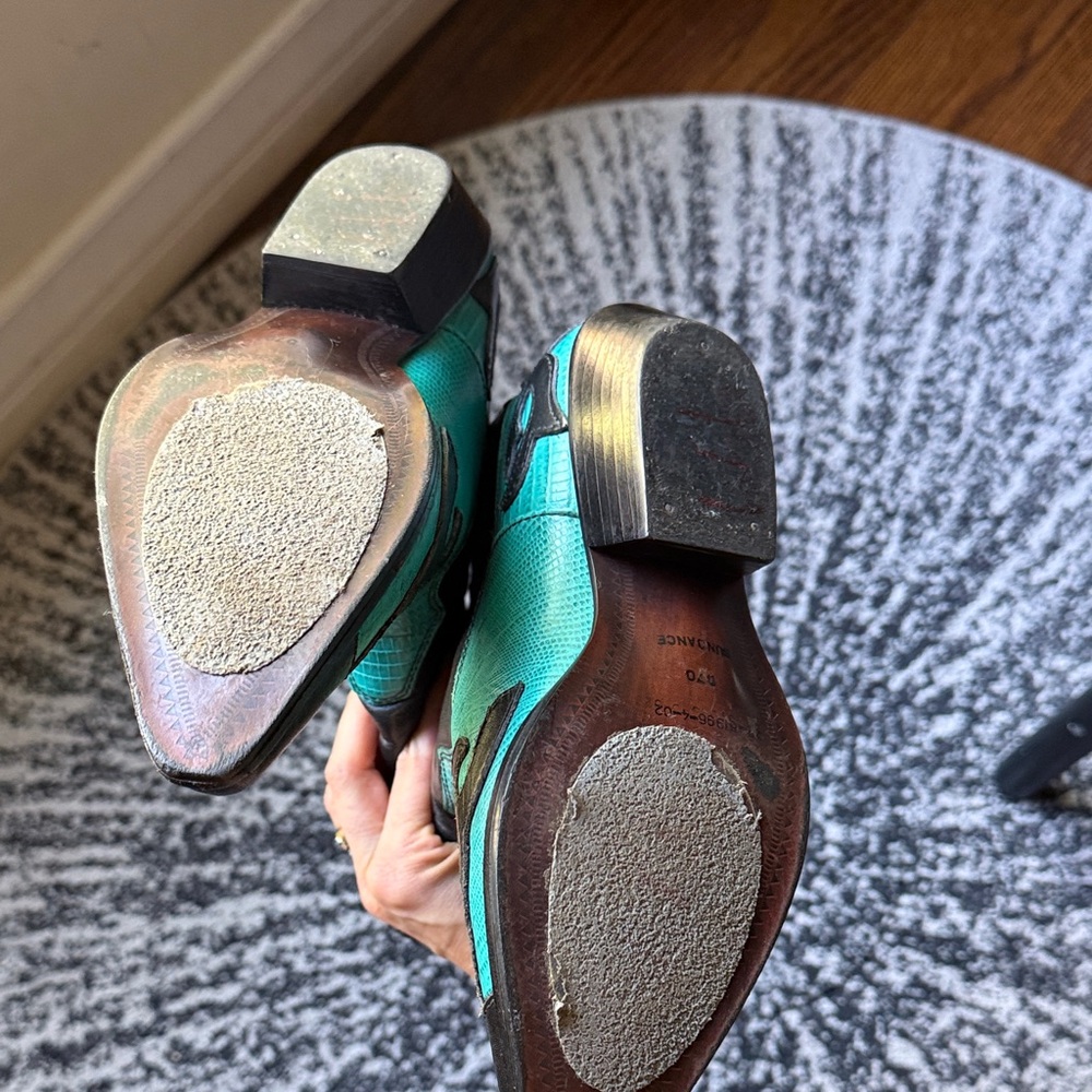 Women’s Teal and Black Western Boots - Flings - Picture 3 of 9